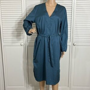 Universal Standard Crossover Collar Dress Teal Sizes 2XS (6 - 8)